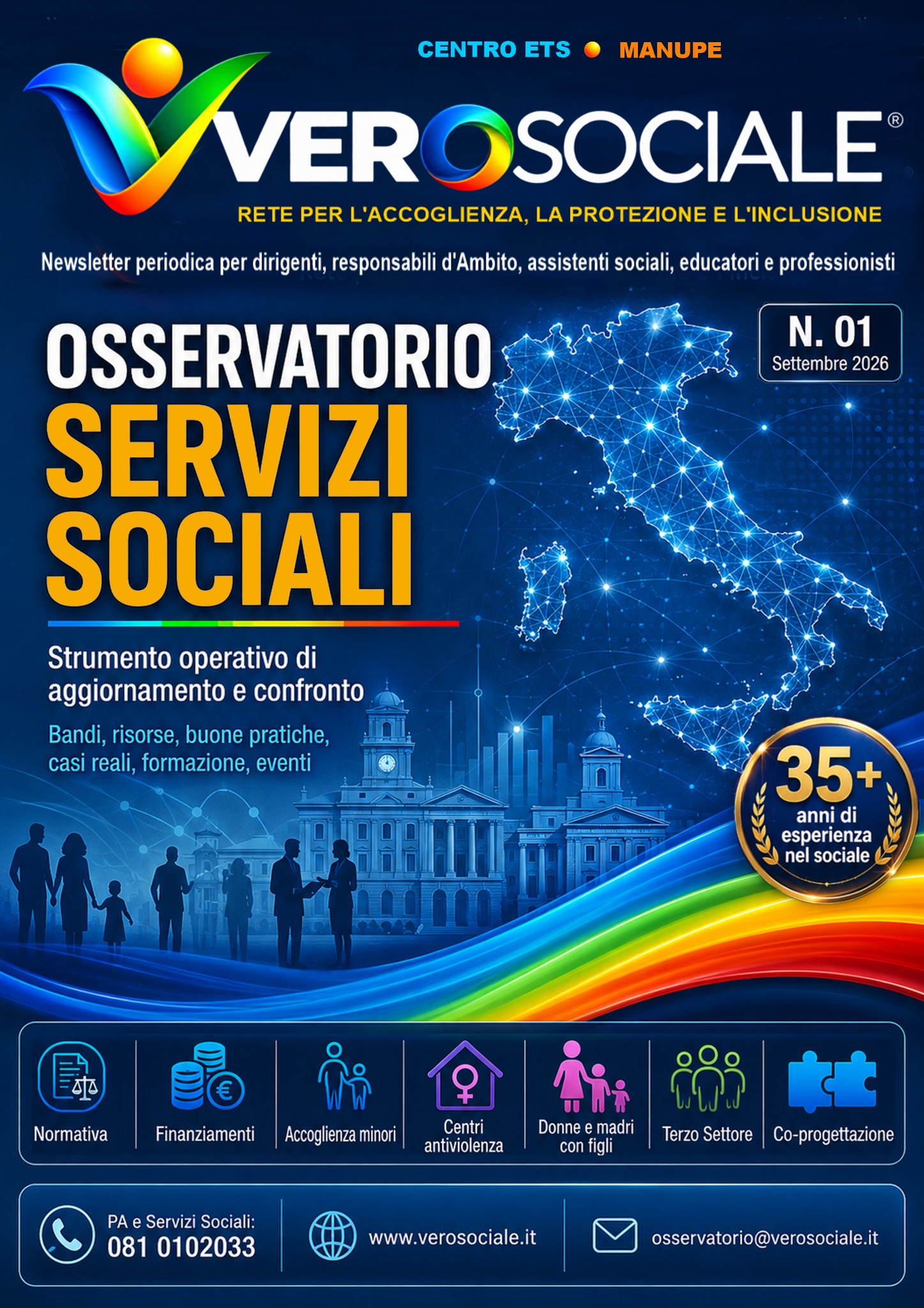 Copertina Osservatorio Servizi Sociali · Numero 01 · Settembre 2026