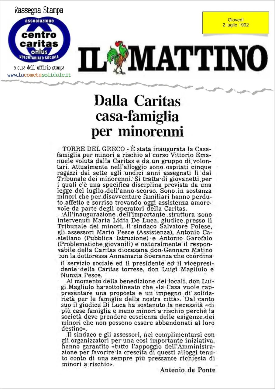 Anteprima: Dalla Caritas casa-famiglia per minorenni