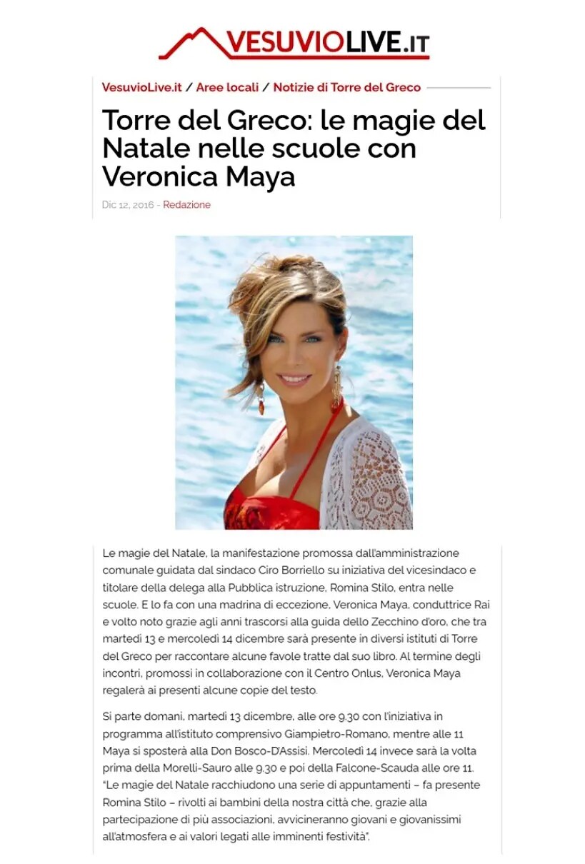 Anteprima: Le magie del Natale nelle scuole con Veronica Maya