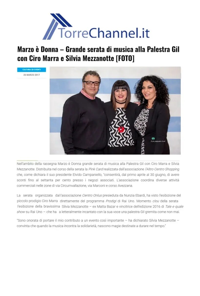 Anteprima: Marzo è Donna: Silvia Mezzanotte alla Palestra Gil