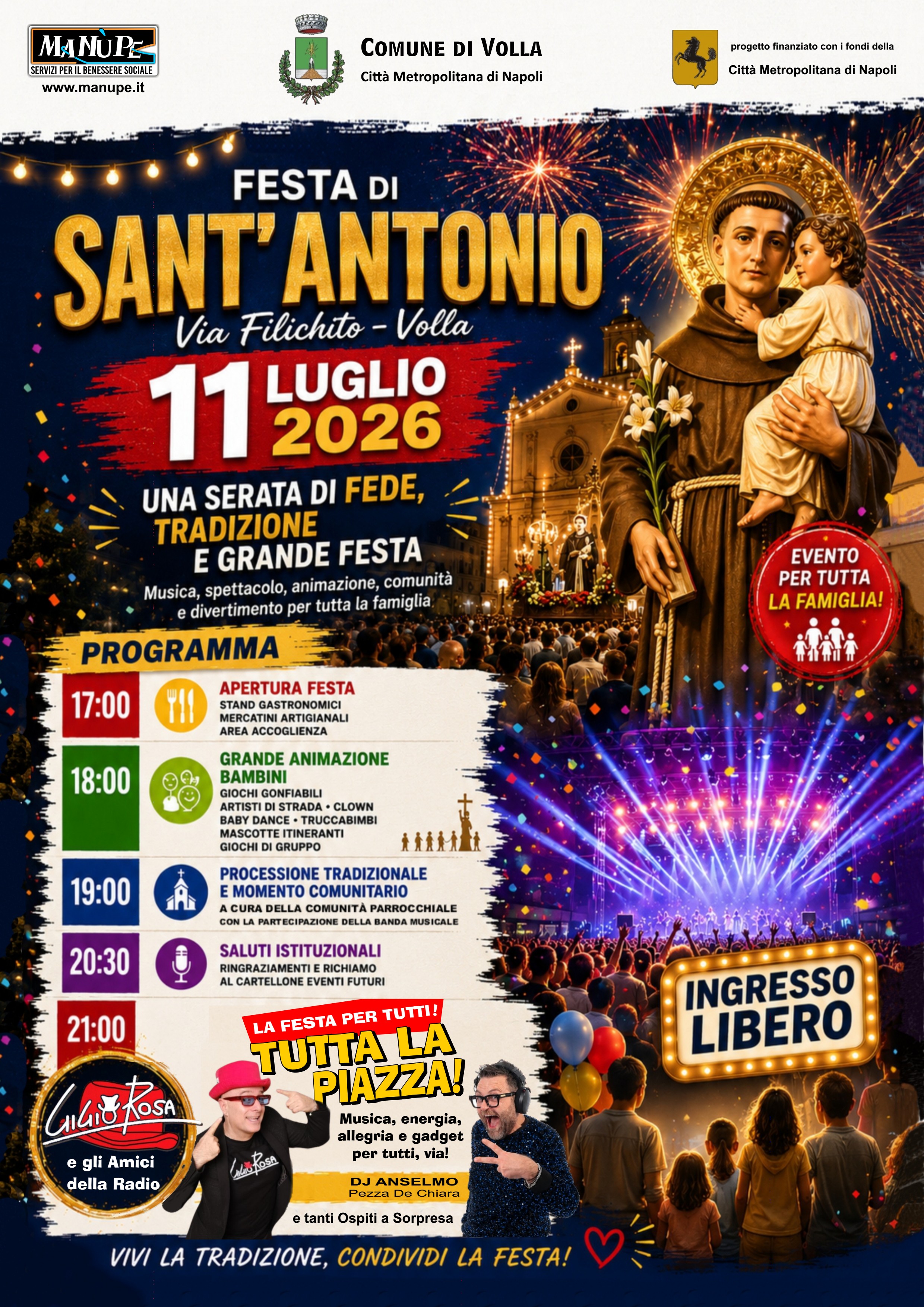 Festa Sant Antonio serata di fede tradizione e grande festa Volla
